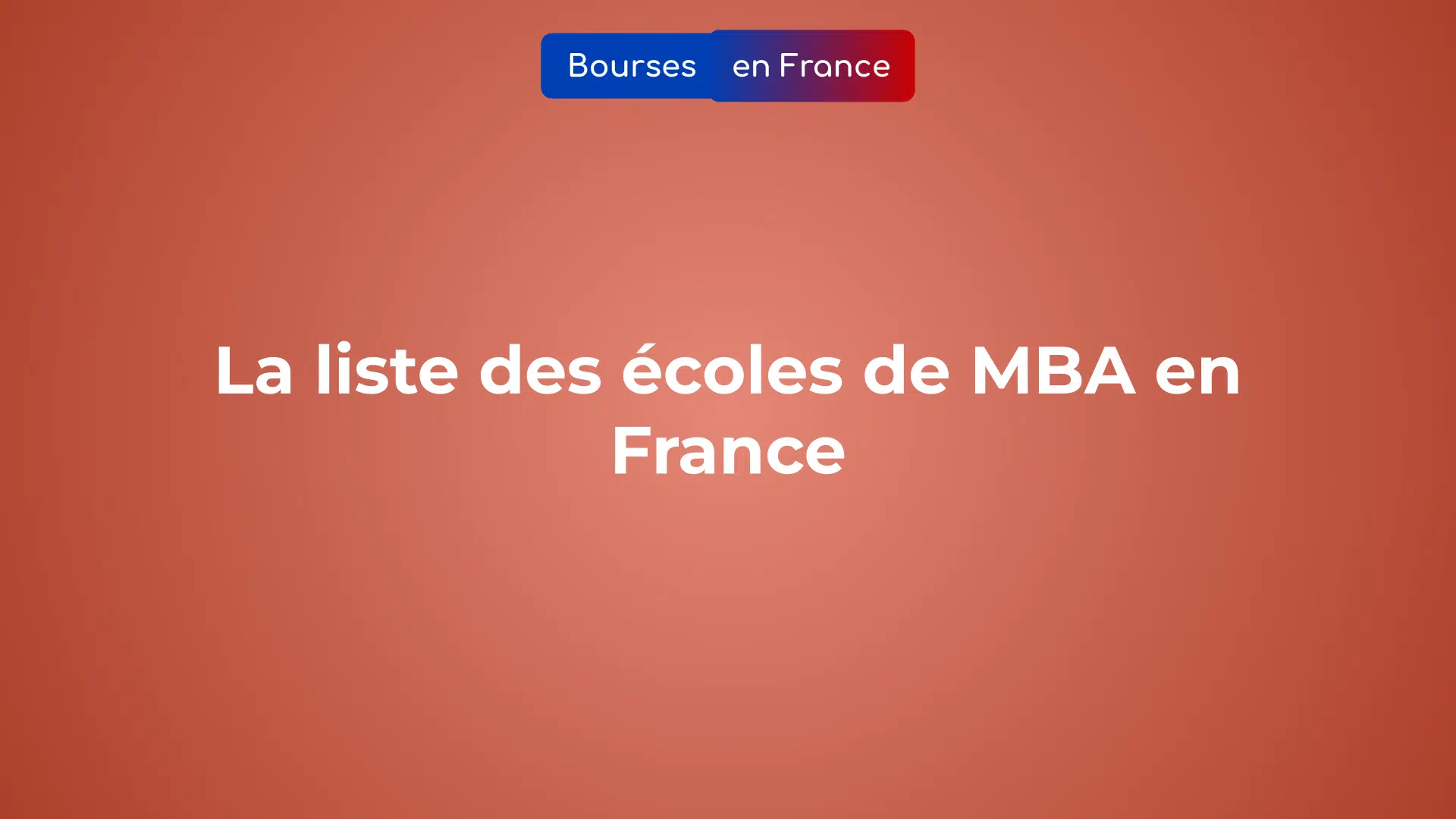 liste des écoles de MBA en France